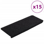 Vidaxl trapmatten zelfklevend 15 st 65x24,5x3,5 cm zwart