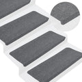 Vidaxl trapmatten zelfklevend 15 st 65x24,5x3,5 cm grijs