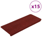 Vidaxl trapmatten zelfklevend 15 st 65x24,5x3,5 cm rood