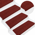 Vidaxl trapmatten zelfklevend 15 st 65x24,5x3,5 cm rood