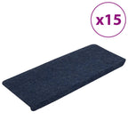 Vidaxl trapmatten zelfklevend 15 st 65x24,5x3,5 cm blauw