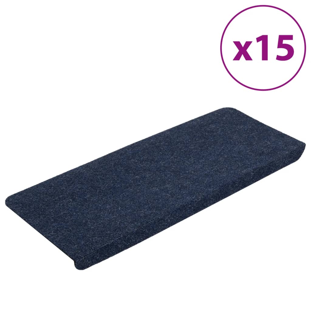 Vidaxl trapmatten zelfklevend 15 st 65x24,5x3,5 cm blauw