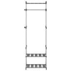 Vidaxl kledingrek 3-laags 59x29x192 cm aluminium zilverkleurig