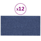 Vidaxl wandpanelen 12 st 0,54 m² 30x15 cm stof blauw