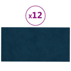 Vidaxl wandpanelen 12 st 0,54 m² 30x15 cm fluweel blauw