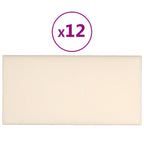 VidaXL Wandpanelen 12 st 0,54 m² 30x15 cm fluweel crèmekleurig