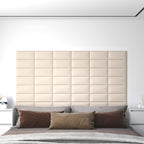 VidaXL Wandpanelen 12 st 0,54 m² 30x15 cm fluweel crèmekleurig