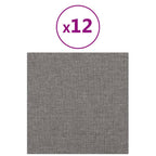 VidaXL Wandpanelen 12 st 1,08 m² 30x30 cm stof lichtgrijs