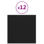 Vidaxl wandpanelen 12 st 1,08 m² 30x30 cm stof zwart