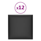 Vidaxl wandpanelen 12 st 1,08 m² 30x30 cm kunstleer zwart