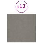 Vidaxl wandpanelen 12 st 1,08 m² 30x30 cm fluweel lichtgrijs