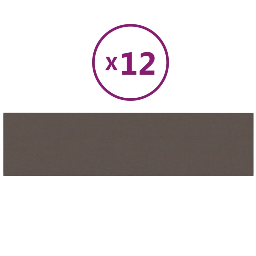 VidaXL Wandpanelen 12 st 1,08 m² 60x15 cm stof taupe