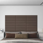 VidaXL Wandpanelen 12 st 1,08 m² 60x15 cm stof taupe