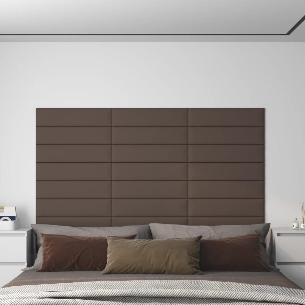VidaXL Wandpanelen 12 st 1,08 m² 60x15 cm stof taupe