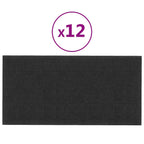 VidaXL Wandpanelen 12 st 2,16 m² 60x30 cm stof zwart