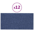Vidaxl wandpanelen 12 st 2,16 m² 60x30 cm stof blauw