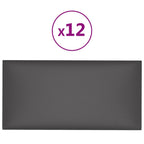 Vidaxl wandpanelen 12 st 2,16 m² 60x30 cm kunstleer grijs