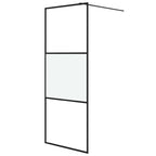 Vidaxl inloopdouchewand 80x195 cm halfmat esg-glas zwart