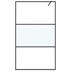 VidaXL Inloopdouchewand 115x195 cm halfmat ESG-glas zwart