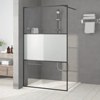 VidaXL Inloopdouchewand 115x195 cm halfmat ESG-glas zwart