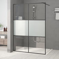 VidaXL Inloopdouchewand 140x195 cm halfmat ESG-glas zwart