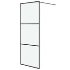 Vidaxl inloopdouchewand 80x195 cm mat esg-glas zwart