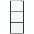 Vidaxl inloopdouchewand 80x195 cm mat esg-glas zwart