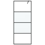 Vidaxl inloopdouchewand 80x195 cm halfmat esg-glas zwart