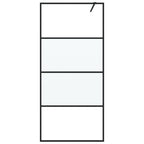 Vidaxl inloopdouchewand 90x195 cm halfmat esg-glas zwart