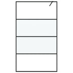 VidaXL Inloopdouchewand 115x195 cm halfmat ESG-glas zwart