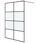 VidaXL Inloopdouchewand 140x195 cm halfmat ESG-glas zwart