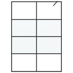 VidaXL Inloopdouchewand 140x195 cm halfmat ESG-glas zwart