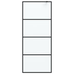 Vidaxl inloopdouchewand 80x195 cm mat esg-glas zwart