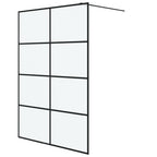 VidaXL Inloopdouchewand 140x195 cm mat ESG-glas zwart