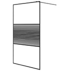 VidaXL Inloopdouchewand 115x195 cm transparant ESG-glas zwart