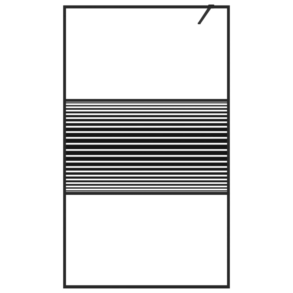 VidaXL Inloopdouchewand 115x195 cm transparant ESG-glas zwart