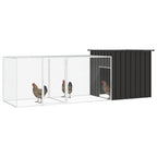 VidaXL Kippenhok 300x91x100 cm gegalvaniseerd staal antracietkleurig