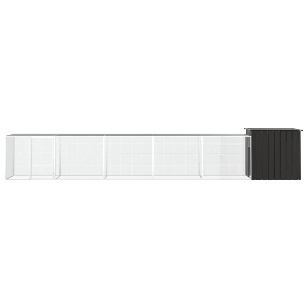 VidaXL Kippenhok 600x91x100 cm gegalvaniseerd staal antracietkleurig