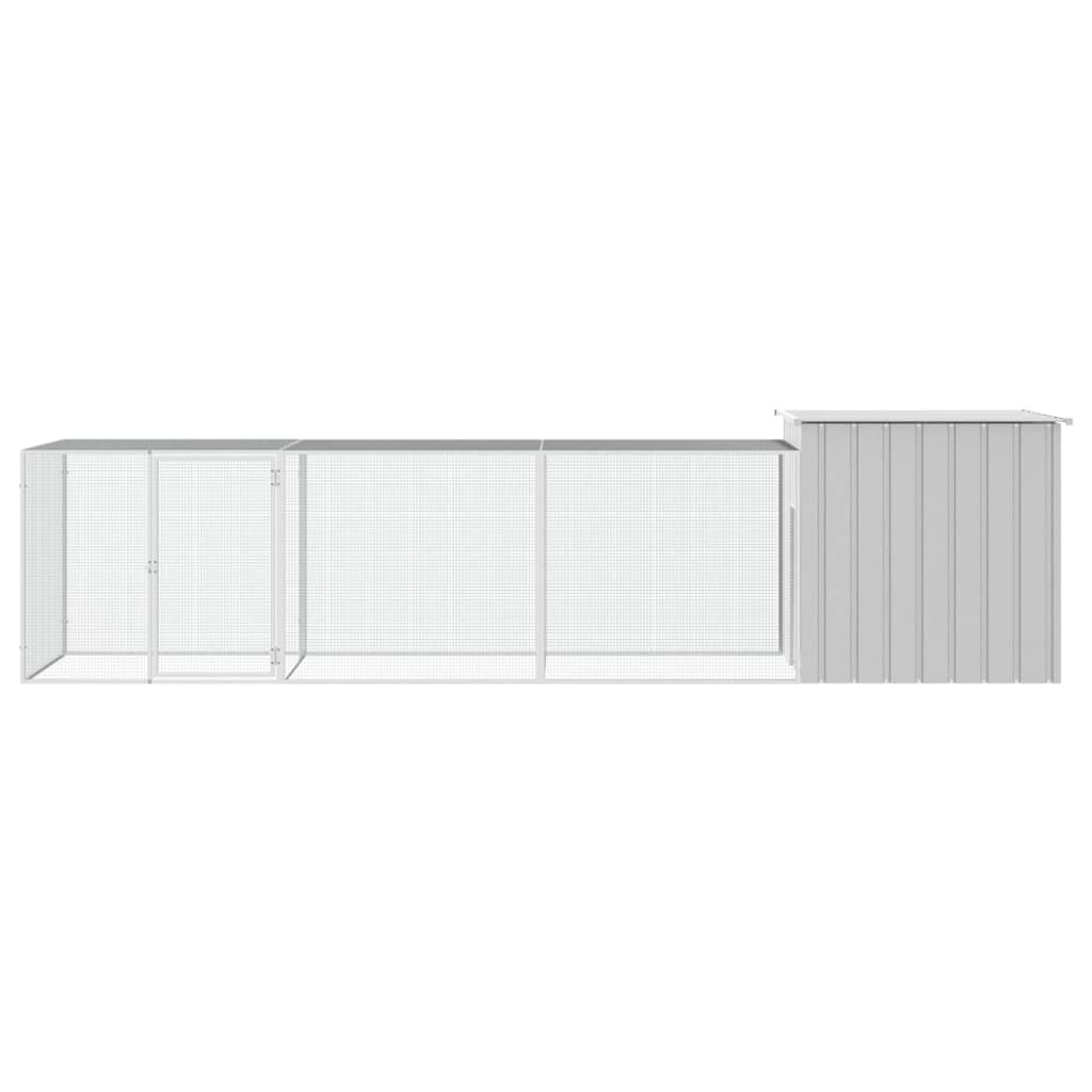 VidaXL Kippenhok 400x91x100 cm gegalvaniseerd staal grijs