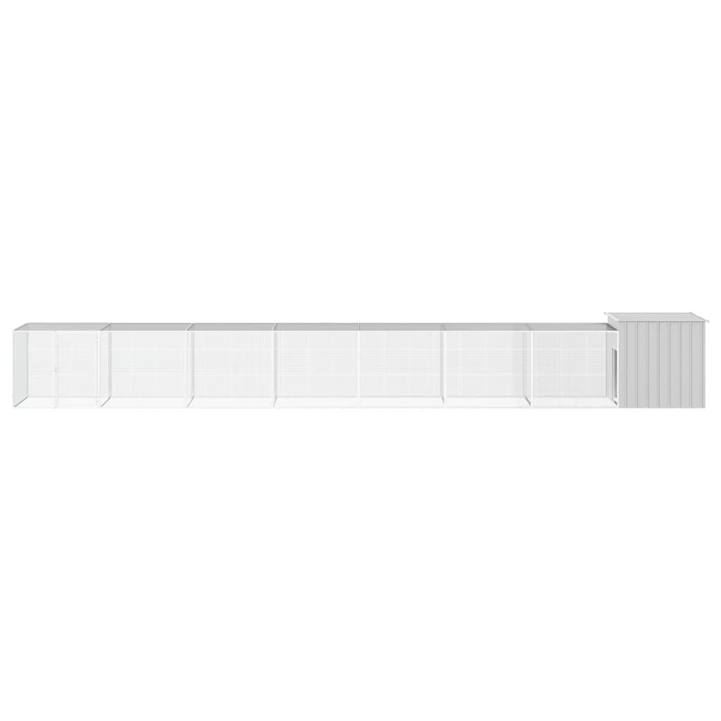 VidaXL Kippenhok 800x91x100 cm gegalvaniseerd staal grijs