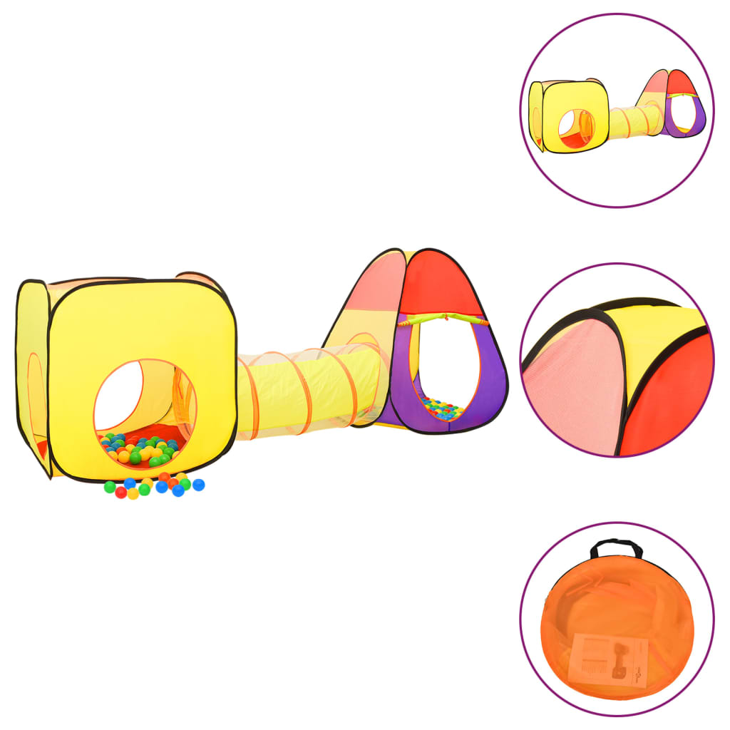 Vidaxl kinderspeeltent met 250 ballen 255x80x100 cm meerkleurig