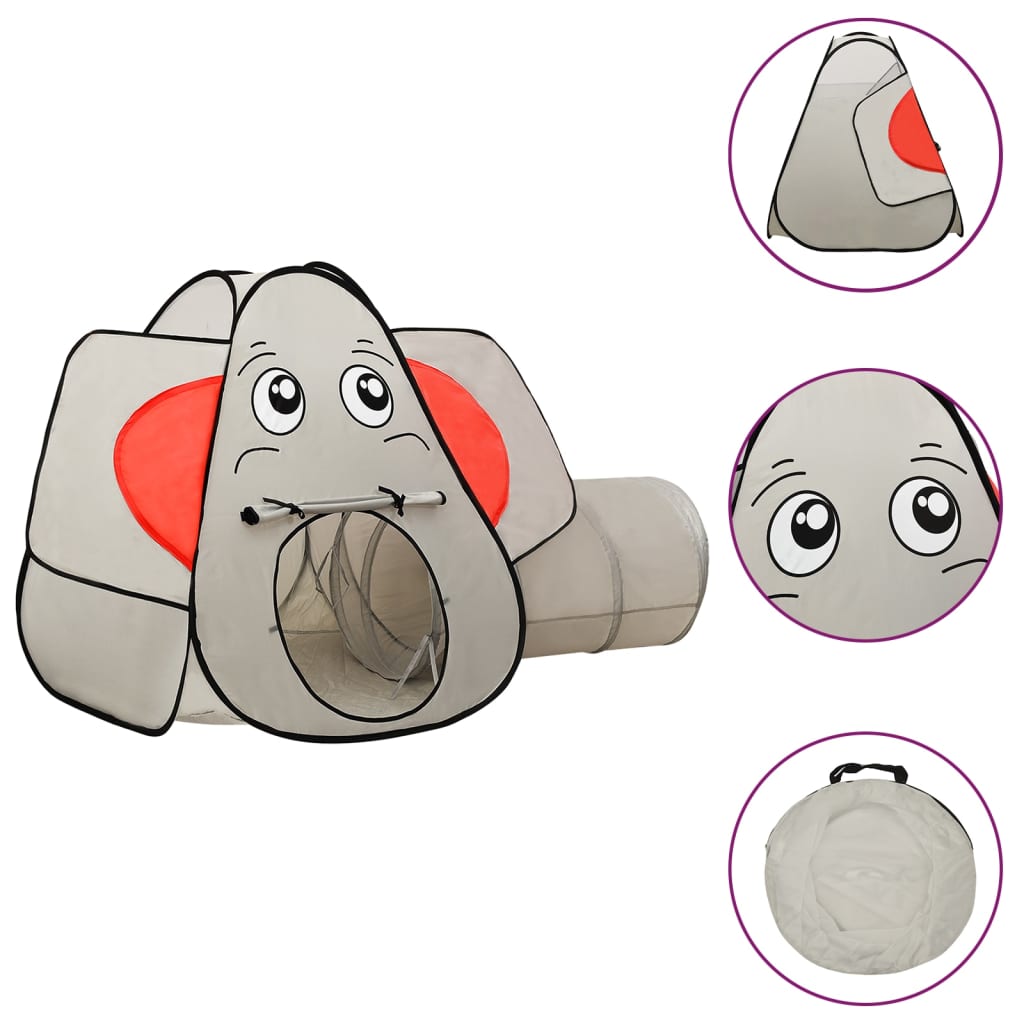 Vidaxl kinderspeeltent met 250 ballen olifant 174x86x101 cm grijs