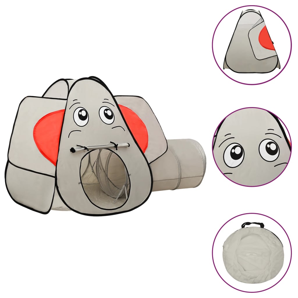 Vidaxl kinderspeeltent met 250 ballen olifant 174x86x101 cm grijs