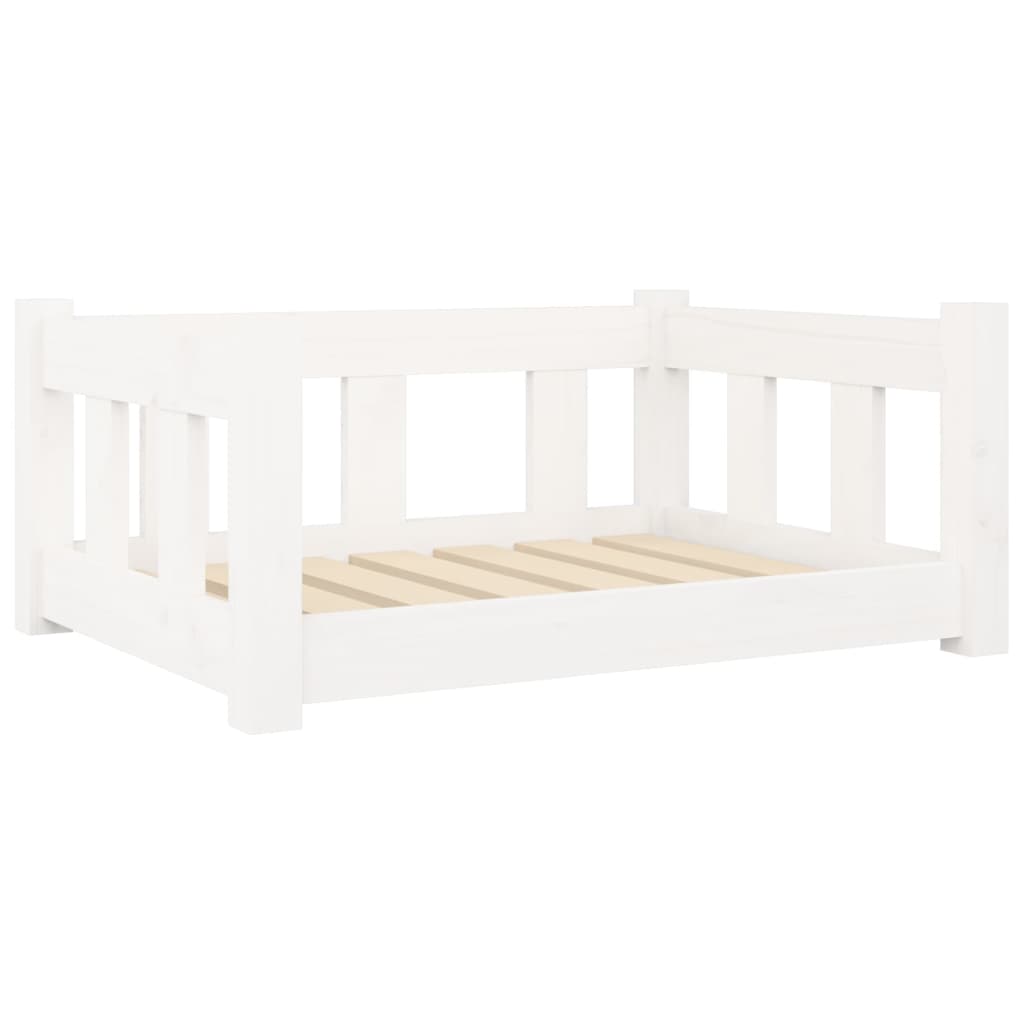 Vidaxl hondenmand 65,5x50,5x28 cm massief grenenhout wit