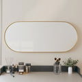 VidaXL Spiegel wandgemonteerd 25x60 cm ovaal goudkleurig