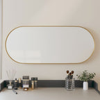 VidaXL Spiegel wandgemonteerd 25x60 cm ovaal goudkleurig