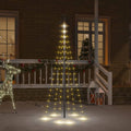 Vidaxl vlaggenmast kerstboom 108 led's warmwit 180 cm