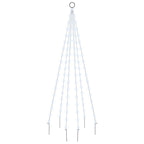 Vidaxl vlaggenmast kerstboom 108 led's koudwit 180 cm