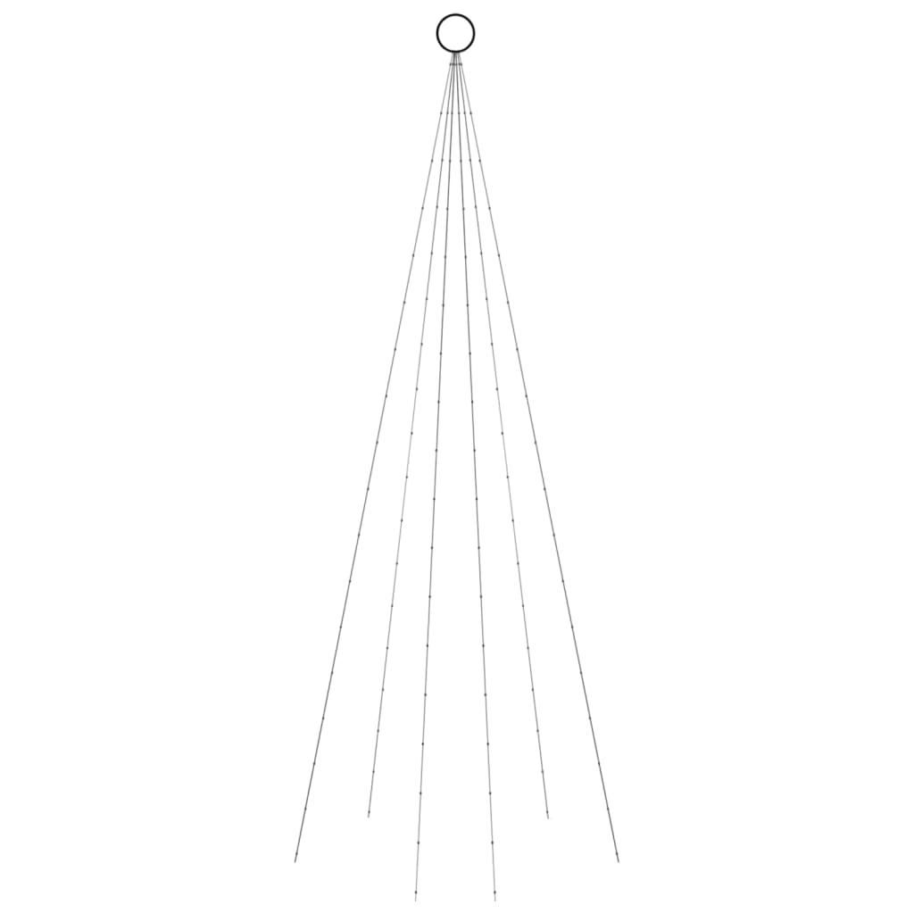 Vidaxl vlaggenmast kerstboom 108 led's koudwit 180 cm