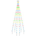 Vidaxl vlaggenmast kerstboom 108 led's meerkleurig 180 cm